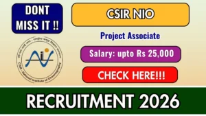 CSIR NIO Project Associate Recruitment 2026