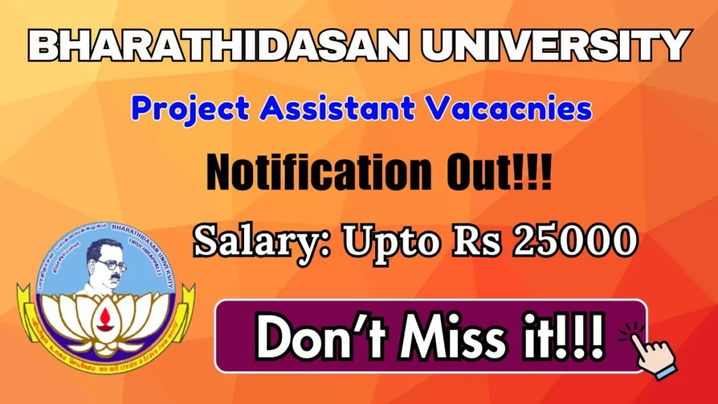 Bharathidasan University Project Assistant Recruitment 2026