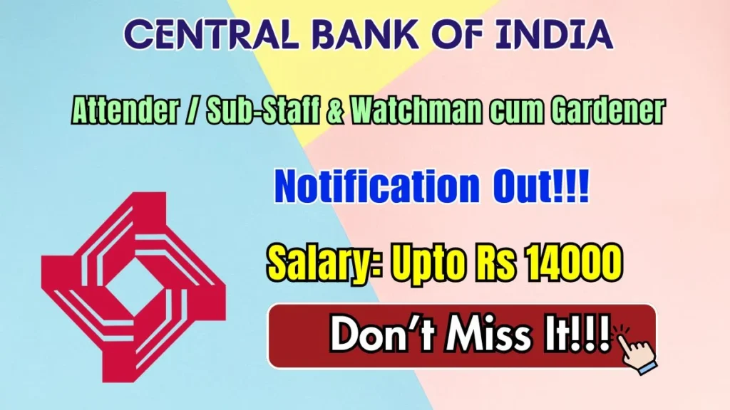Central Bank of India Recruitment 2026