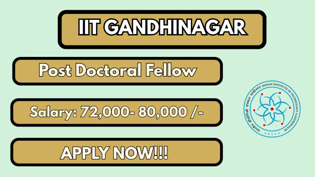 IIT Gandhinagar Post Doctoral Fellow Recruitment 2026