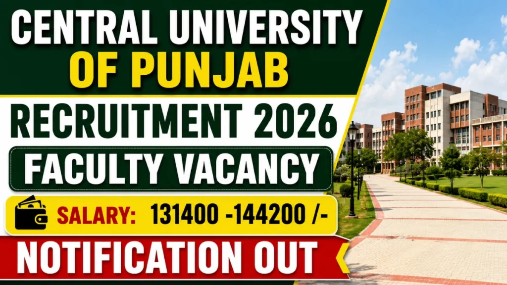 Central University of Punjab Faculty Recruitment 2026