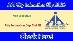 AAI Non-Executive Cadres Examination City Intimation Slip Out