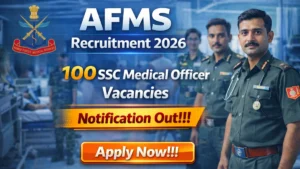 AFMS SSC Medical Officer Recruitment 2026 (Short Notice)
