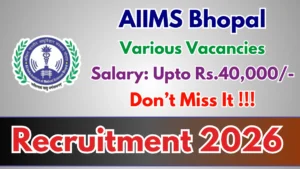 AIIMS Bhopal Recruitment 2026 – Apply Online for DEO, Pharmacist and More Posts