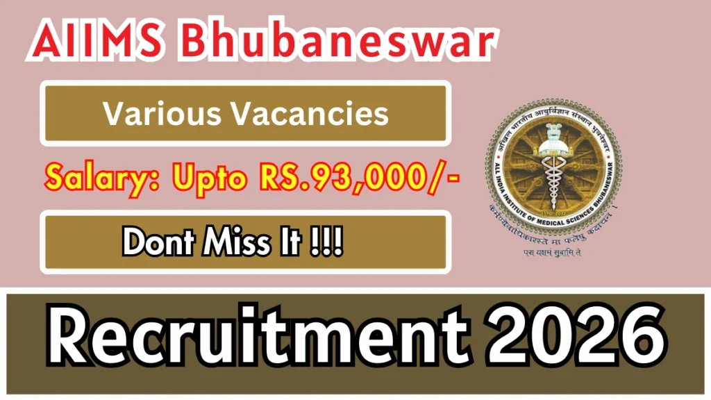 AIIMS Bhubaneswar Recruitment 2026 – Apply Offline for 06 Project Technical Support, Project Research Scientist Posts