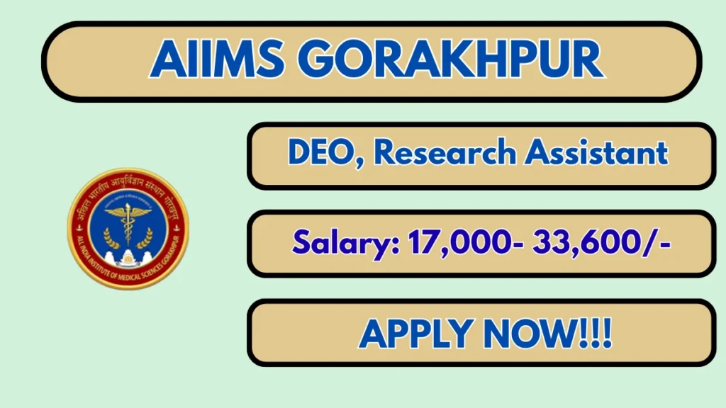 AIIMS Gorakhpur Recruitment 2026 – Walkin for Research Assistant and Data Entry Operator Posts