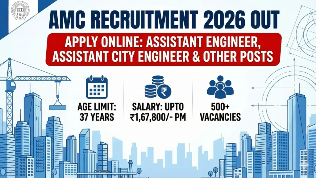 AMC Recruitment 2026 Out – Apply Online 572 Assistant Engineer, Assistant City Engineer and Other Posts