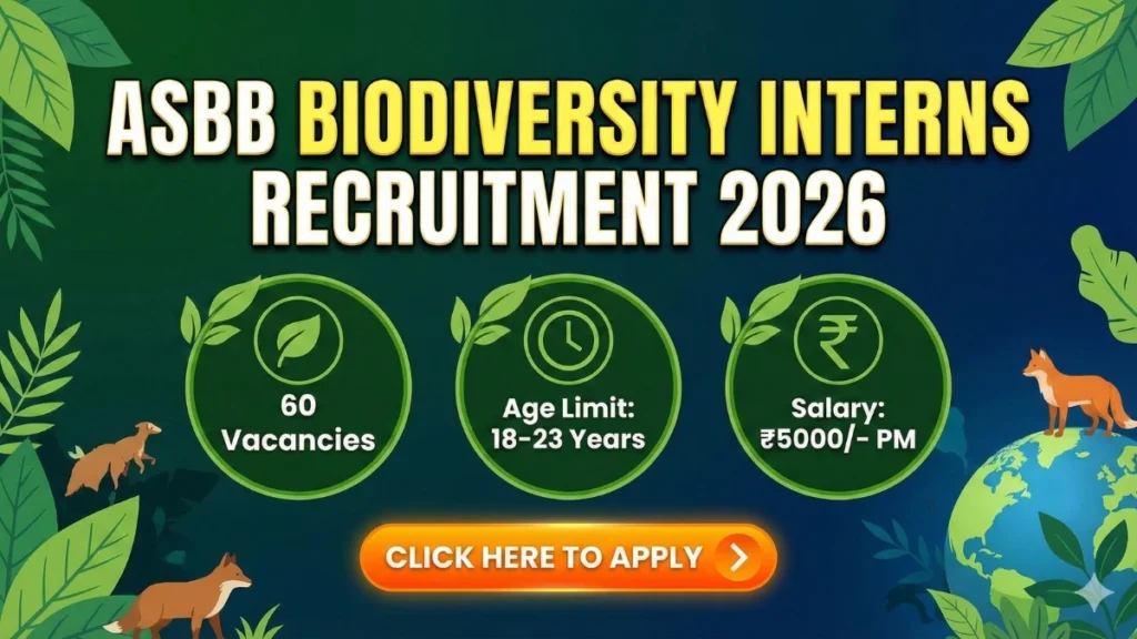 ASBB Biodiversity Interns Recruitment 2026 Out – Apply Offline 60 Posts