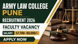 Army Law College Pune Faculty Recruitment 2026