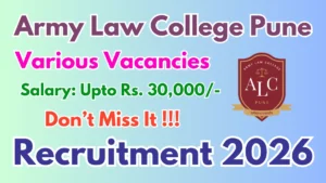 Army Law College Pune Recruitment 2026