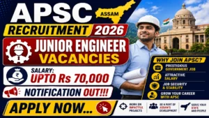 Assam APSC JE Recruitment 2026 Notification Out