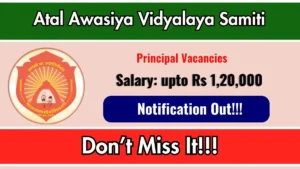 Atal Awasiya Vidyalaya Samiti Principal Recruitment 2026