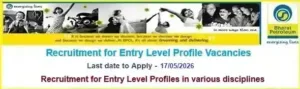 BPCL Entry Level Profile Vacancy Recruitment 2026
