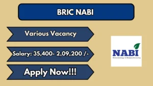 BRIC NABI Recruitment 2026 – Apply Online for Scientist D, Assistant Engineer and More Posts