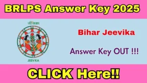 Bihar Jeevika Response Sheet 2026