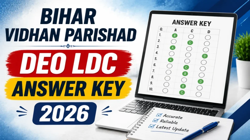 Bihar Vidhan Parishad DEO LDC Answer Key 2026 OUT