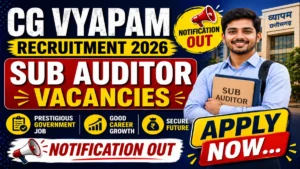 CG Vyapam Sub Auditor Recruitment 2026 Notification Out