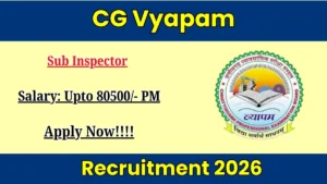 CG Vyapam Sub Inspector Recruitment 2026 Out – Apply Online 200 Posts