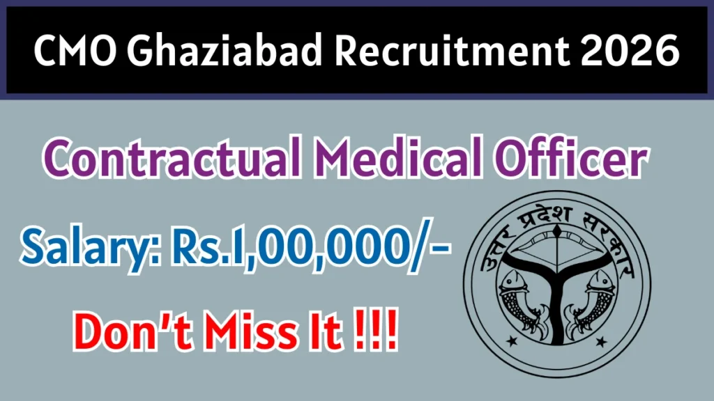 CMO Ghaziabad Recruitment 2026 – Walkin for 14 Contractual Medical Officer (MBBS) Posts