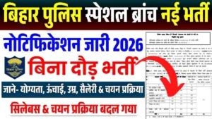 CSBC Bihar Police Constable Special Branch Recruitment 2026, Apply Online