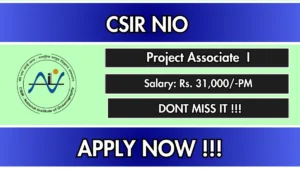 CSIR-NIO Project Associate Recruitment 2026
