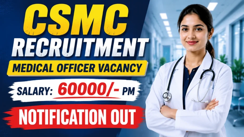 CSMC Full Time Medical Officer MBBS Recruitment 2026