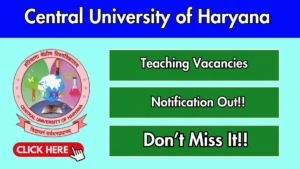 Central University of Haryana Recruitment 2026