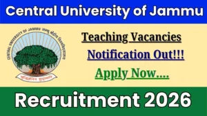 Central University of Jammu Teaching Recruitment 2026
