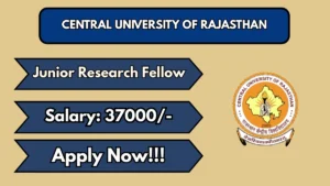 Central University of Rajasthan Junior Research Fellow Recruitment 2026