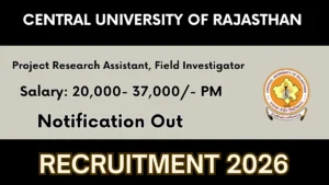 Central University of Rajasthan Recruitment 2026