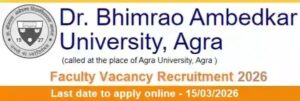 DBRAU Agra Faculty Vacancy Recruitment 2026