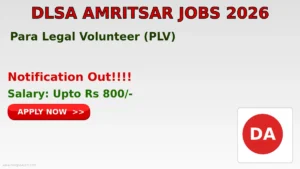 DLSA Amritsar Para Legal Volunteer Recruitment 2026
