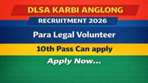 DLSA Karbi Anglong Para Legal Volunteer Recruitment 2026