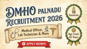 DMHO Palnadu Recruitment 2026 Out – Apply Offline 18 Medical Officer, Lab Technician And More Posts