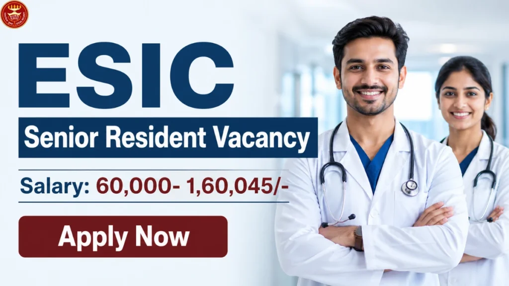 ESIC Recruitment 2026 – Apply Online for Senior Resident, Specialist Posts