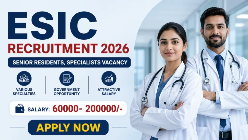 ESIC Recruitment 2026 – Walkin for Senior Residents, Specialists Posts