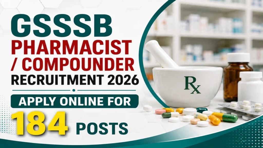 GSSSB Pharmacist Recruitment 2026: Apply Online for 184 Compounder (Ayurved) Posts