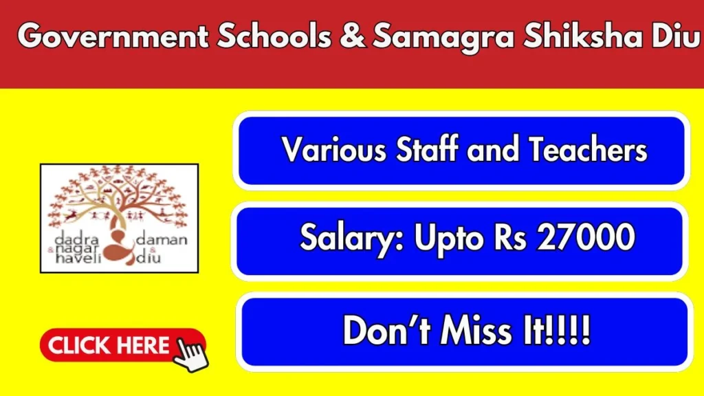 Government Schools & Samagra Shiksha Diu Recruitment 2026