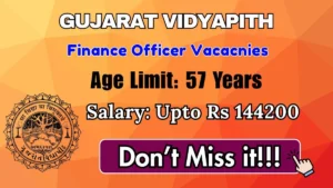 Gujarat Vidyapith Finance Officer Recruitment 2026