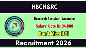 HBCH&RC Research Assistant Recruitment 2026