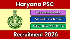 Haryana PSC Post Graduate Teacher Recruitment 2026 Out