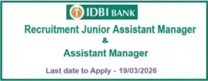 IDBI Bank Assistant Manager Recruitment 2026-27