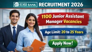 IDBI Bank Junior Assistant Manager Recruitment 2026 Out – Apply Online 1100 Posts