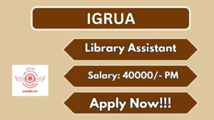 IGRUA Library Assistant Recruitment 2026