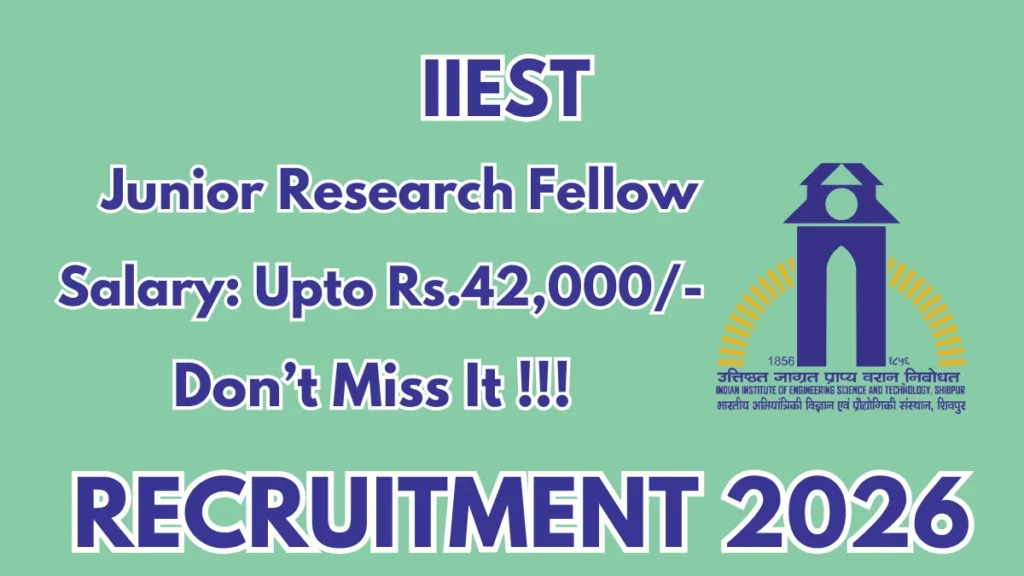 IIEST Junior Research Fellow Recruitment 2026