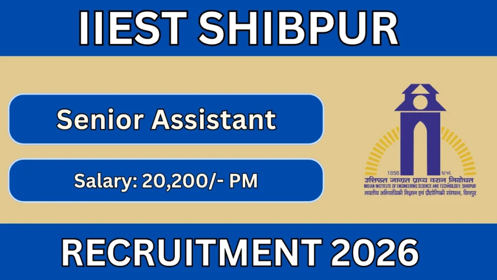 IIEST Shibpur Senior Assistant Recruitment 2026