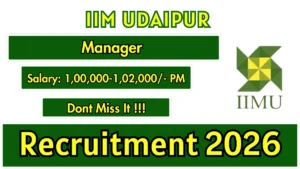IIM Udaipur Manager Recruitment 2026