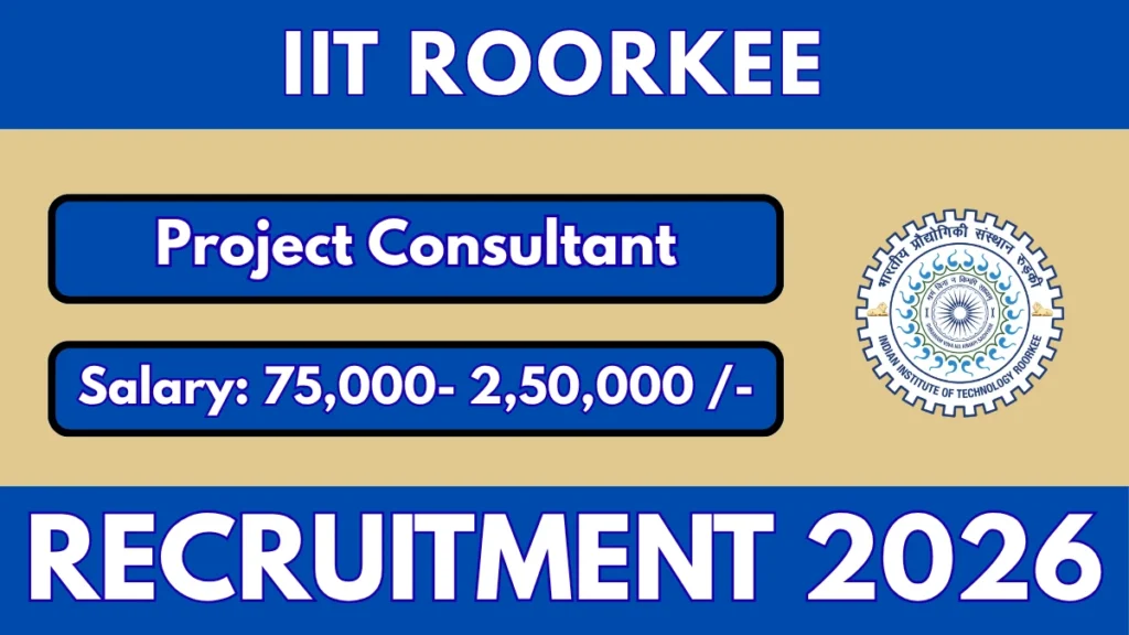 IIT Roorkee Project Consultant Recruitment 2026