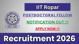 IIT Ropar Postdoctoral Fellow Recruitment 2026