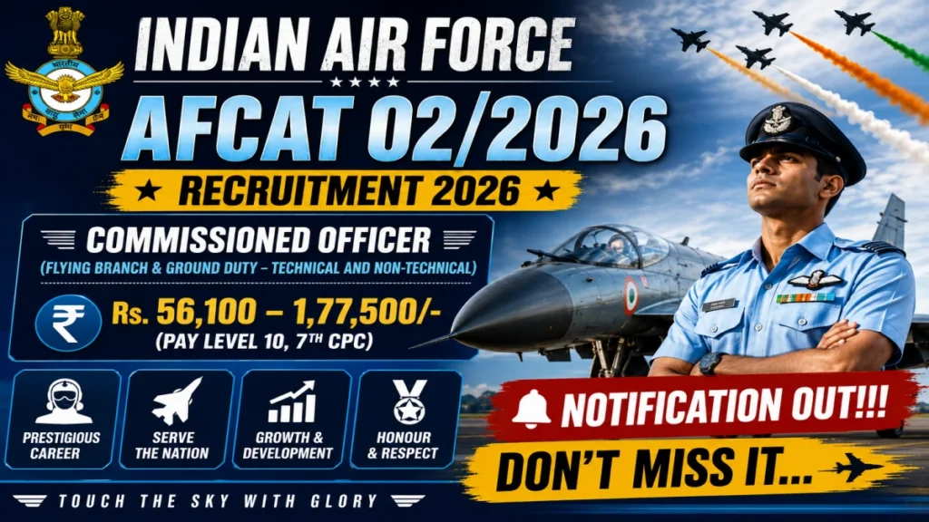 Indian Air Force AFCAT 02/2026 Recruitment 2026 Notification Out